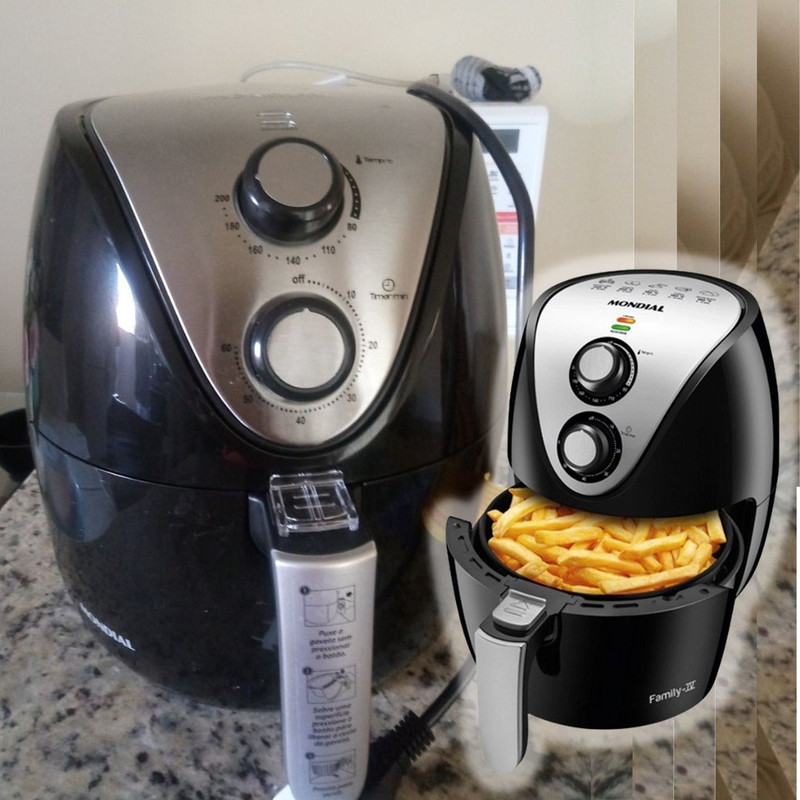 Fritadeira Sem Óleo Air Fryer 3,5L, Mondial, Preto/Inox, 1500W – AF-30 I na Amazon
