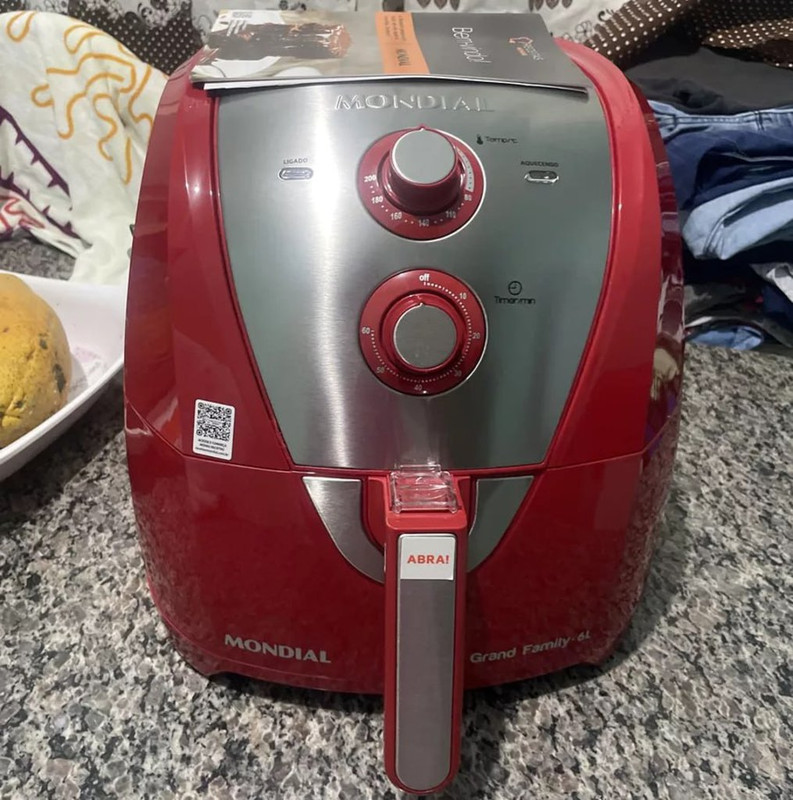 Fritadeira Sem Óleo Air Fryer 6L, Mondial, Vermelho/Inox, 1900W, 220V – AFN-60-RI na Amazon