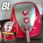 Fritadeira Sem Óleo Air Fryer 8L, Mondial, Vermelho/Inox, 1900W na Amazon