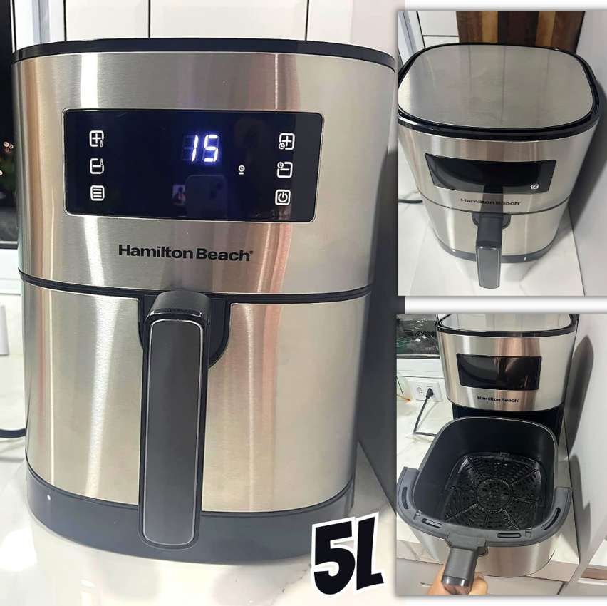 Fritadeira Sem Óleo AIR FRYER DIGITAL Hamilton Beach 5.0L 110v Cinza, 1700W – 35051 na Amazon
