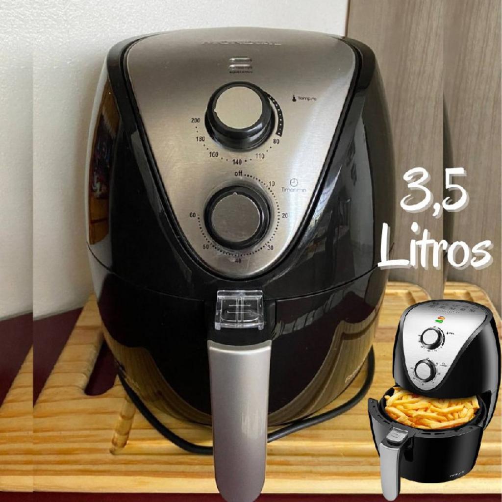 Fritadeira Sem Óleo Air Fryer Mondial AF-30I Family Inox IV 3,5l – Preto na Casas Bahia