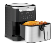 Fritadeira sem Óleo e Grill Arno Airfry & Grill Expert Maxx Digital 6,5L AFD6, 1680W, Inox e Preta, 8 Programas, Divisória e Função SYNC, 2 em 1 para Fritar e Grelhar, 110V na Amazon