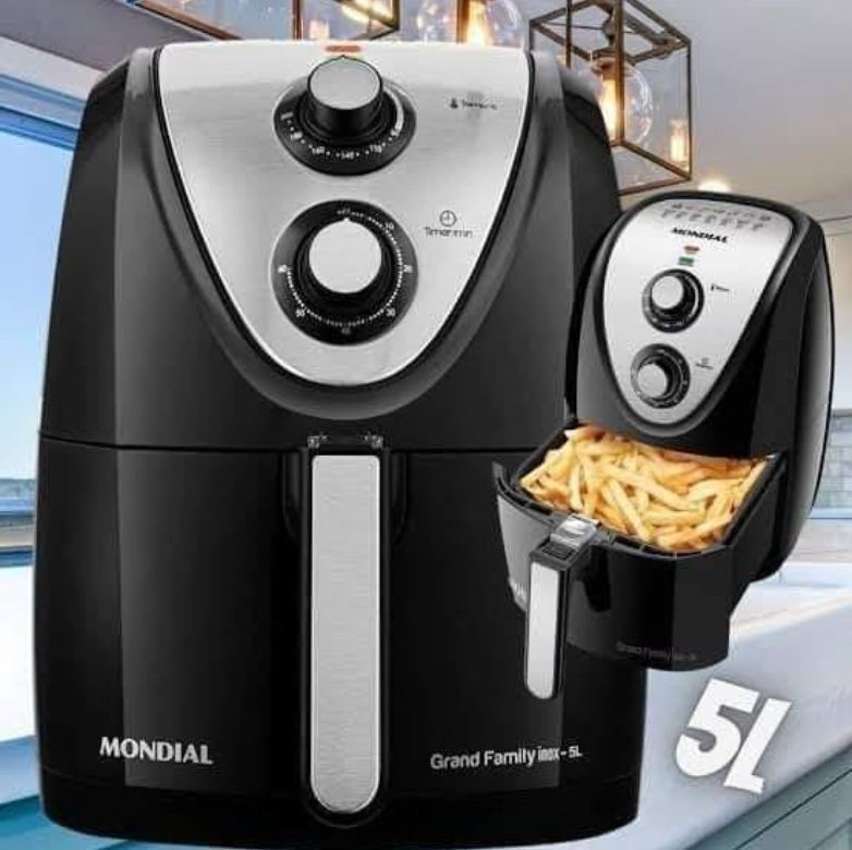 Fritadeira Sem Óleo Mondial, Grand Family Inox – 5L, 110V, Preto, 1900W – AFN-50-BI na Amazon