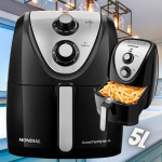 Fritadeira Sem Óleo Mondial, Grand Family Inox – 5L, 127V, Preto, 1900W – AFN-50-BI na Amazon