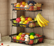 Fruteira De Mesa Organizador De Frutas Metal 3 Níveis na Amazon