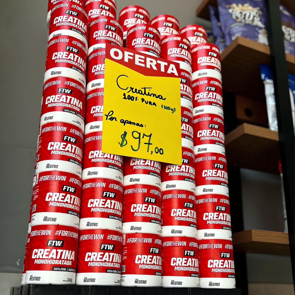 FTW Creatina Ultra Pote 300g – Energia, Força Muscular – Sabor Neutro na Shopee