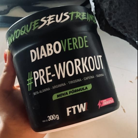 FTW Pré-Treino Diabo Verde em Pó com Cafeína, Aminoácidos Beta‑Alanina e Arginina para Treinos e Atividades Físicas – Pote 300 g (Energético) na Amazon