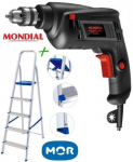Furadeira de Impacto Mondial 550W 1 Velocidade – 3/8” FI-09 + Escada 5 Degraus de Alumínio Mor na Magazine Luiza