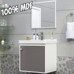Gabinete Armario para Banheiro 100% MDF com Cuba – Veneto Gianduia 40cm na Amazon