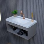 Gabinete com Cuba para Banheiro 100% MDF Gianduia Zoff na Amazon