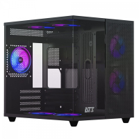 Gabinete Gamer DT3 Hyperflow, Mid Tower, Vidro Temperado, M-ATX, Black, Sem Fonte, Sem Fan na Terabyte Shop