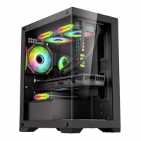 Gabinete Gamer K-MEX Poseidon CG-12H5, Mid Tower, Vidro Temperado, Micro-ATX, Black, Sem Fonte na Terabyte Shop