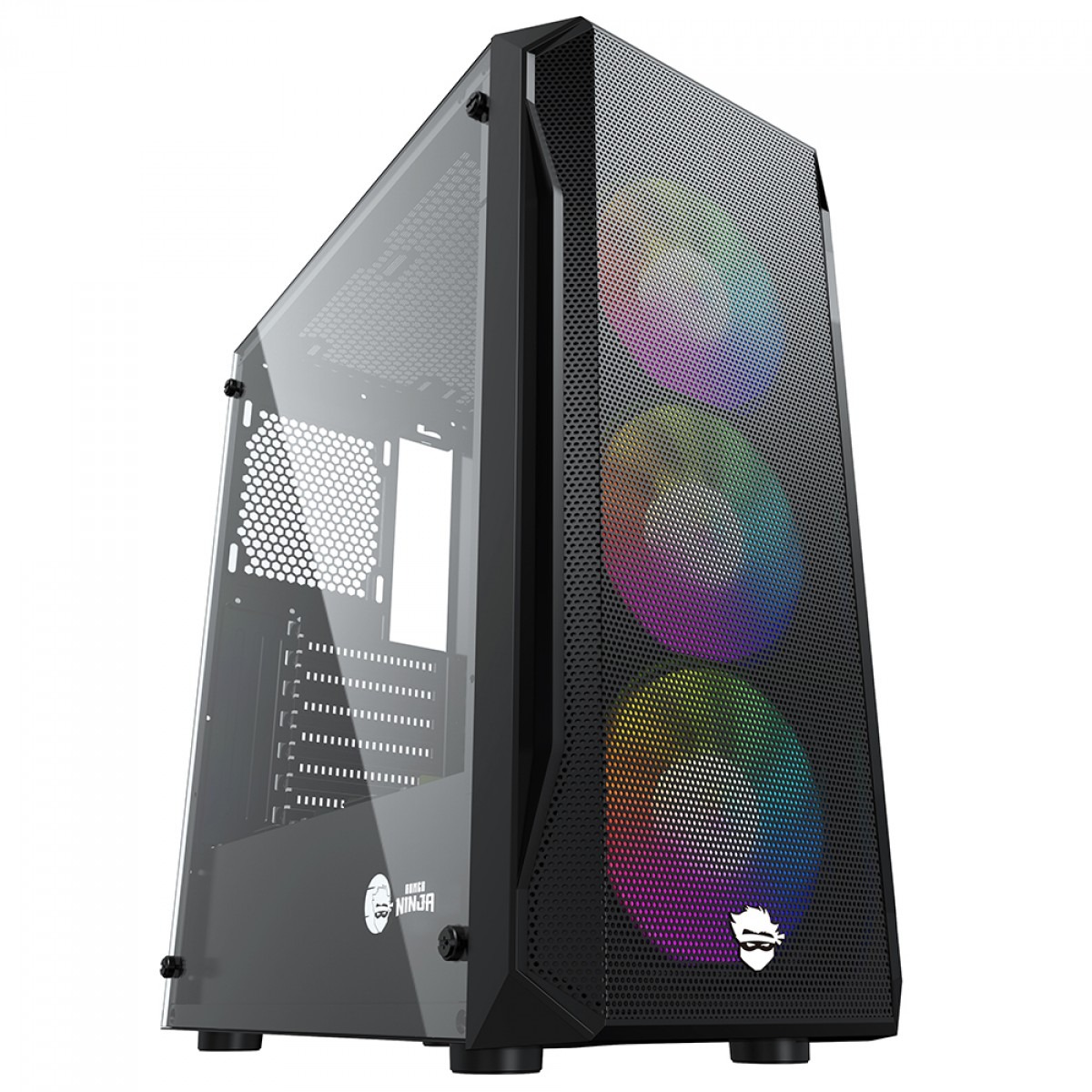 Gabinete Gamer Ninja AERO, RGB, Mid Tower, Vidro Temperado, ATX, Sem Fonte, Com 3 Fans na Terabyte Shop