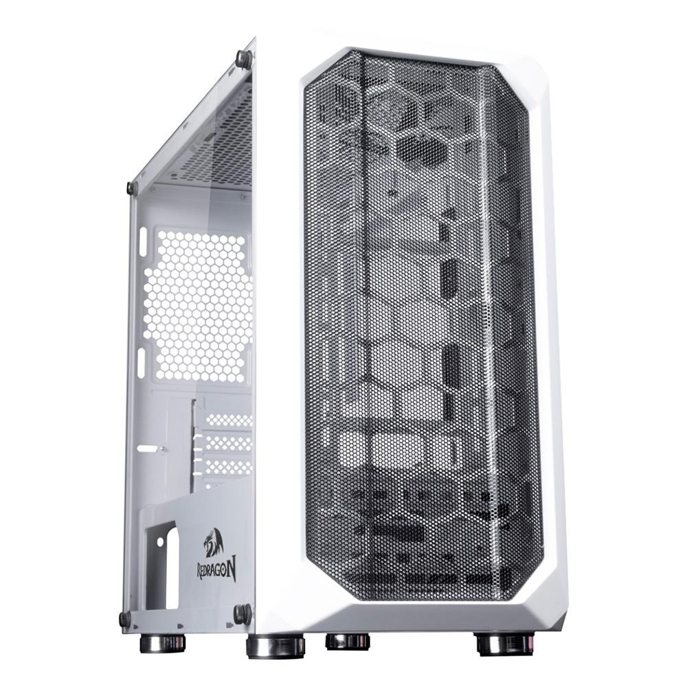 Gabinete Gamer Redragon Sideways, Mini Tower, M-ATX, Lateral Vidro Temperado, Branco – GC-709WH na KaBuM!