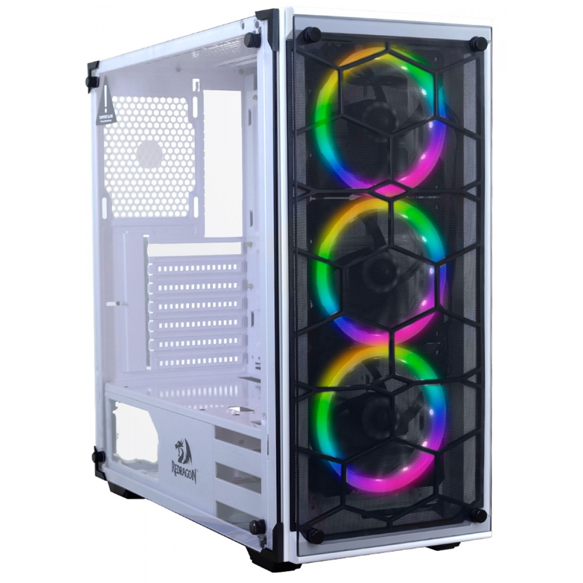 Gabinete Gamer Redragon, Wheel Jack, Mid Tower, Vidro Temperado, White, Sem Fonte, Sem Fan, GC-606W na Terabyte Shop
