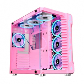 Gabinete Gamer Rise Mode Galaxy Glass Mid Tower Lateral e Frontal em Vidro Temperado Rosa - RM-GA-GG-PK na KaBuM!