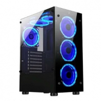 Gabinete Gamer Rise Mode Glass 06X, Mid Tower, ATX, Lateral Em Vidro Fumê & Frontal Em Vidro Temperado na KaBuM!