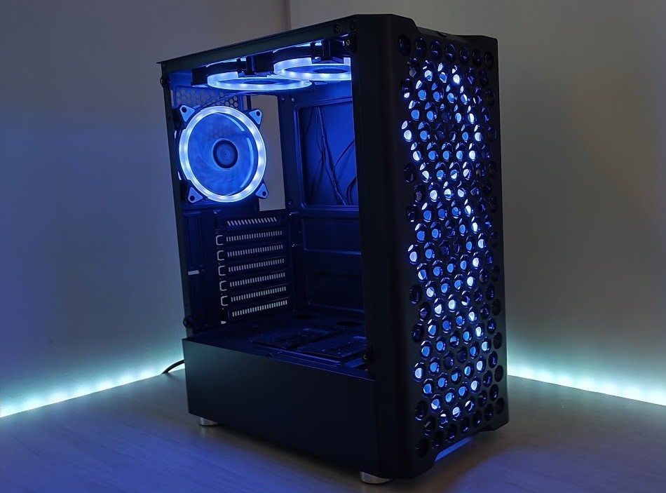 Gabinete Gamer Rise Mode X5 Glass, RGB, Lateral em Vidro Fumê, Preto – RM-X5-05-FB na KaBuM!