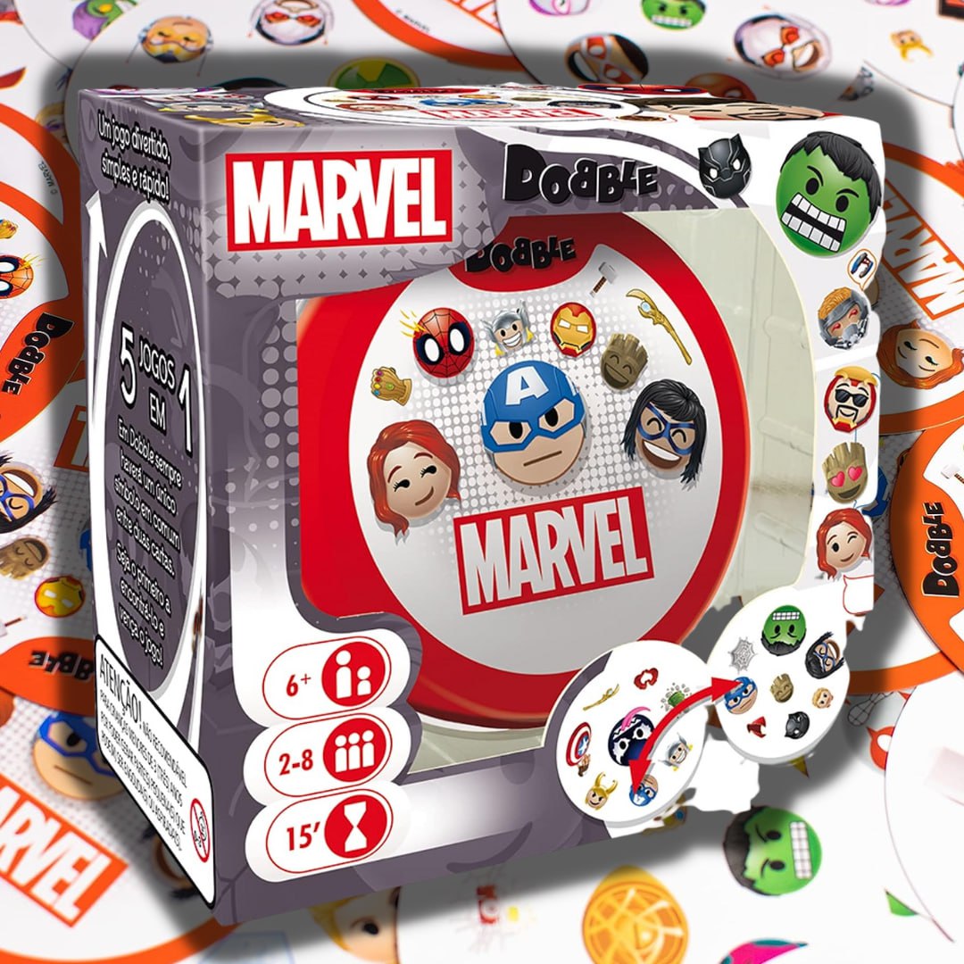 Galápagos, Dobble: Marvel Emoji, Jodo de Cartas Competitivo, 2-8 jogadores, 15min na Amazon