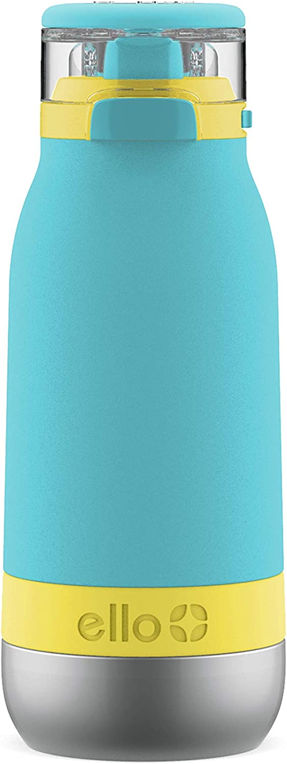 Garrafa de Água Infantil Ello Emma Aço Inoxidável com Isolamento a Vácuo e Canudo Antimicrobiano – 400ml na Amazon