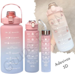 Garrafa De Água Squeeze Galão 2l Litros Motivacional Academia Kit 3 Garrafas Colorida Antivazamento 3D Tie Dye Frases Português (2 Litros, Rosê) na Amazon