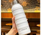 Garrafa de Água Térmica em Aço Inoxidável 1 Litro com Sistema Antivazamento e Alça em Inox (Branco) na Amazon