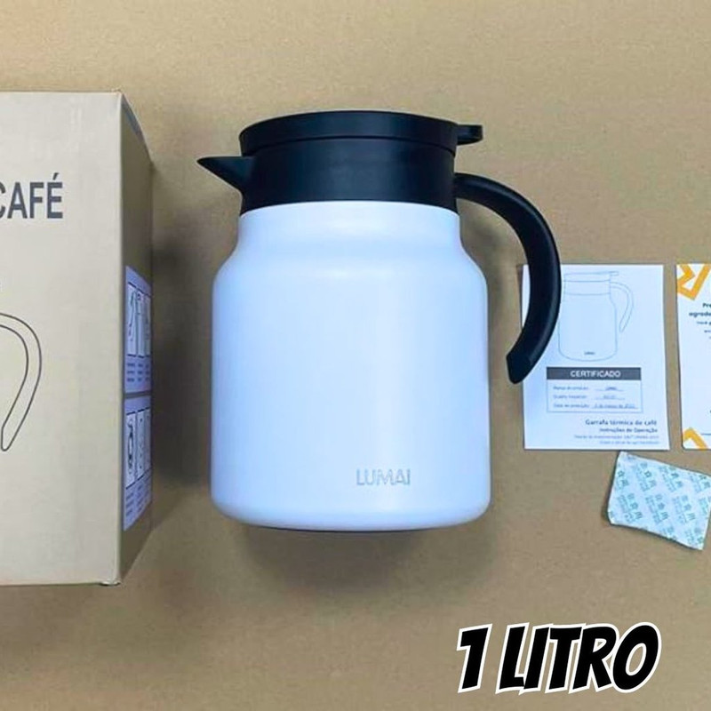 Garrafa de Café Térmica Instambul 1L Cafeteira de Aço Inox Leve Minimalista Bebidas Quentes Chá Leite Agua Sopa (Branco) na Amazon