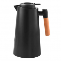 Garrafa Térmica 1L Premium – Design Elegante Em Preto Com Cabo De Madeira na Amazon