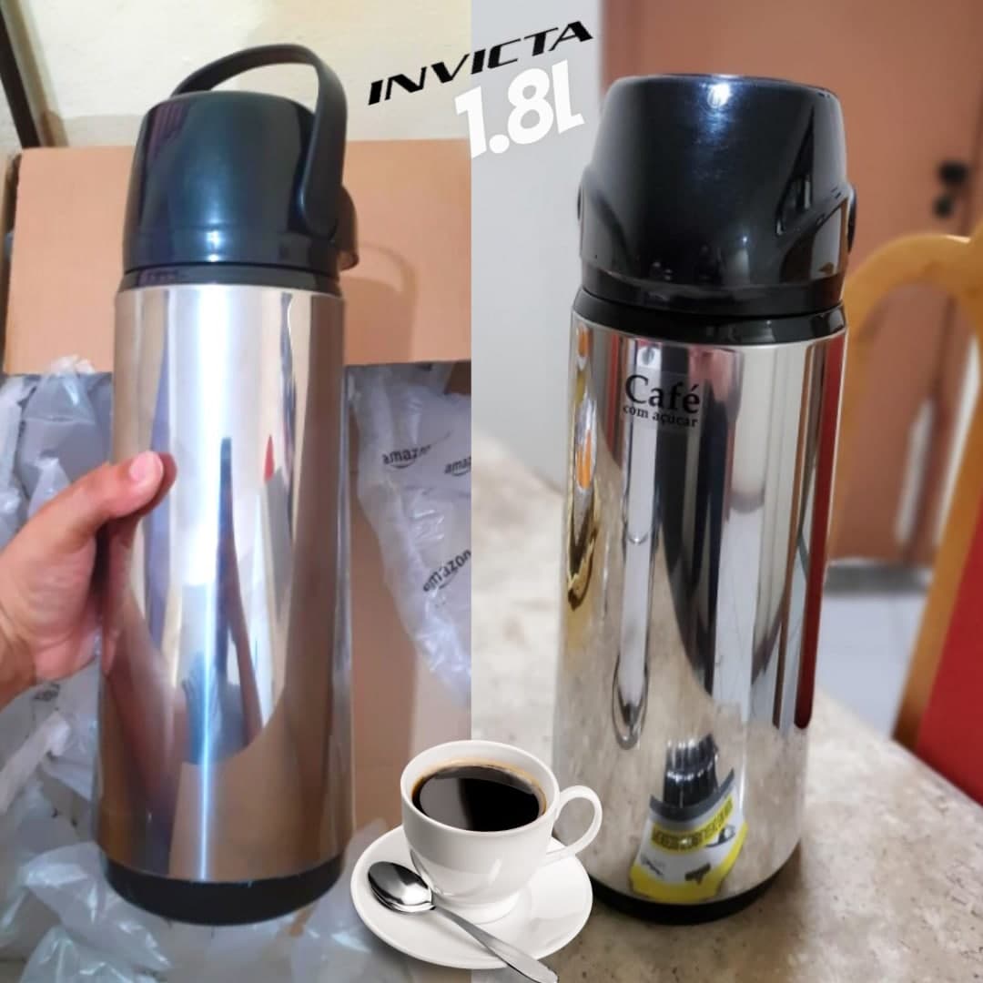 Garrafa Térmica Air Pot Slim, Invicta, Inox, 1.8L na Amazon