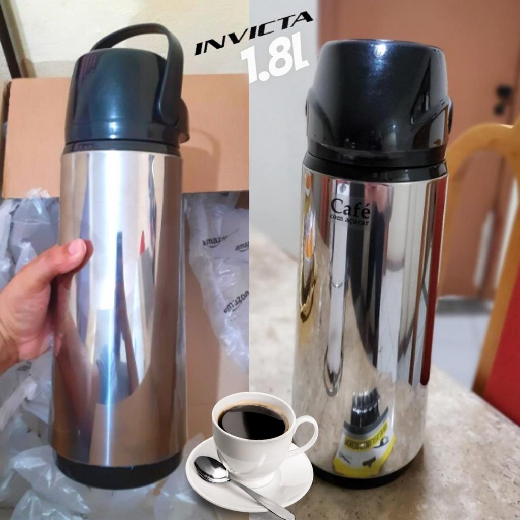 Garrafa Térmica Air Pot Slim, Invicta, Inox, 1.8L na Amazon