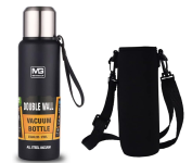 Garrafa Térmica De Aço Inoxidável Com Corda E Bolsa (Preto 1.5L) na Amazon