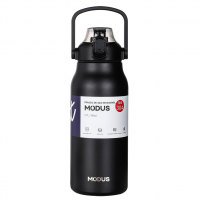 Garrafa Térmica De Grande Capacidade Em Aço Inoxidável Com Canudo 1700ML (Preto) na Amazon