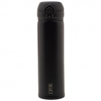 Garrafa Térmica Dupla Parede De Aço Inox Com Tampa Flip Preta 410ml - Lyor na Amazon