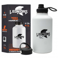 Garrafa Térmica Leonidas, 1.750ml, 24h Frio E 10h Quente, Metal, Branco na Terabyte Shop
