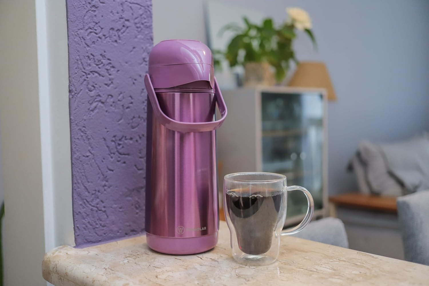 GARRAFA TÉRMICA LÚMINA 1L INOX LILÁS na Amazon