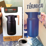 Garrafa Térmica Wood Fashion Preta 1 L Termopro Glass na Amazon