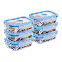 Gato Panda Kit 6 Potes De Vidro Hermético 640ml Borossilicato Com Tampa 4 Travas na Amazon