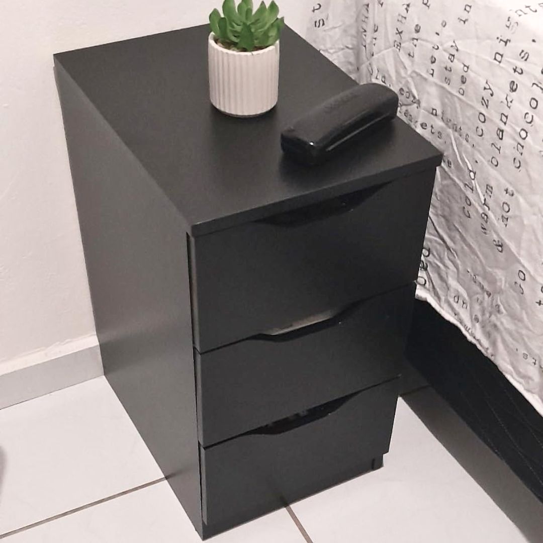 GAVETEIRO MULTIUSO COM 3 GAVETAS PRETO na Amazon