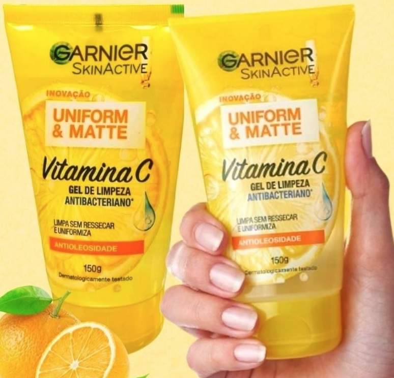 Gel de Limpeza Facial Antibacteriano Garnier Uniform & Matte Vitamina C Antioleosidade, 150ml na Amazon