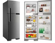 Geladeira Brastemp Frost Free Duplex 375L Inox – com Compartimento Extrafrio Fresh Zone BRM44HK na Magazine Luiza