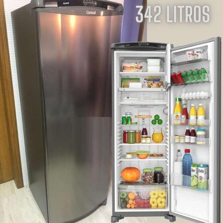 Geladeira Consul Frost Free 342 litros cor Inox com Gavetão Hortifruti – CRB39AK na Amazon