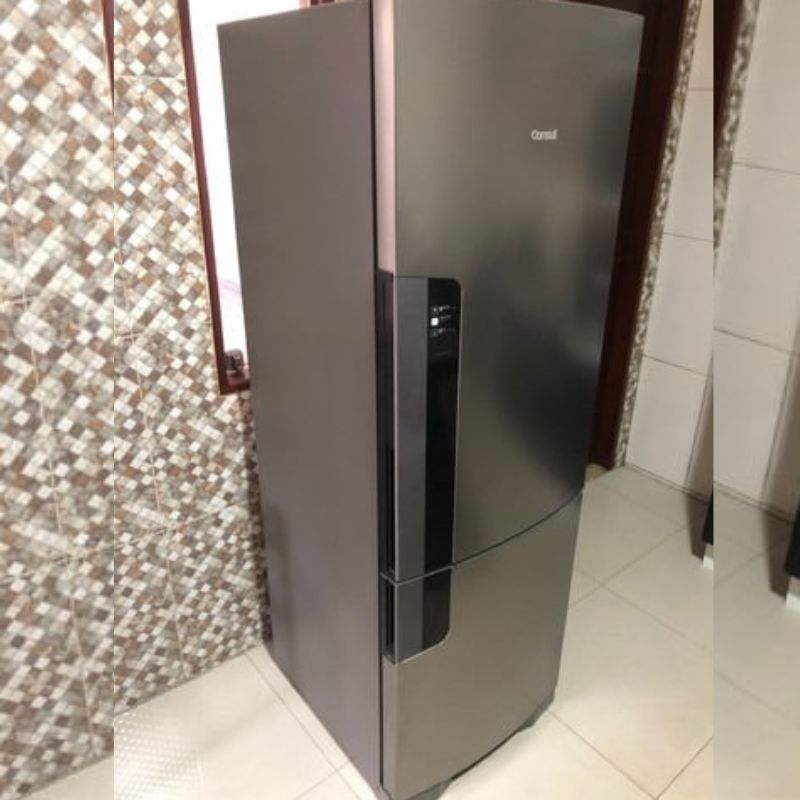 Geladeira Consul Frost Free Duplex 397 litros Evox com freezer embaixo – CRE44BK na Compra Certa
