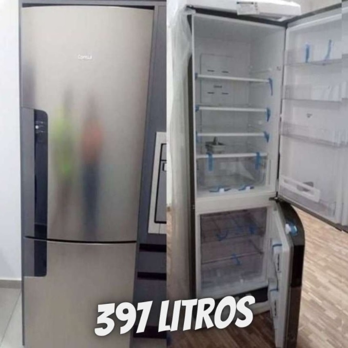 Geladeira Consul Frost Free Duplex 397 litros Evox com freezer embaixo – CRE44BK na Compra Certa