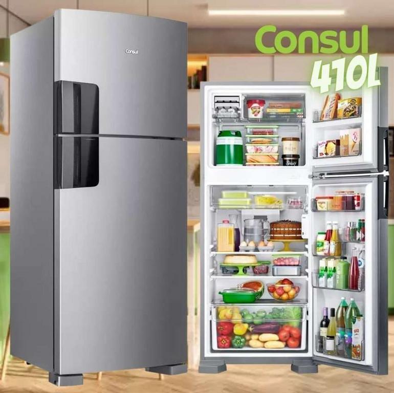 Geladeira Consul Frost Free Duplex com Espaço Flex e Controle Interno de Temperatura 410 litros cor Inox – CRM50FK na Magazine Luiza