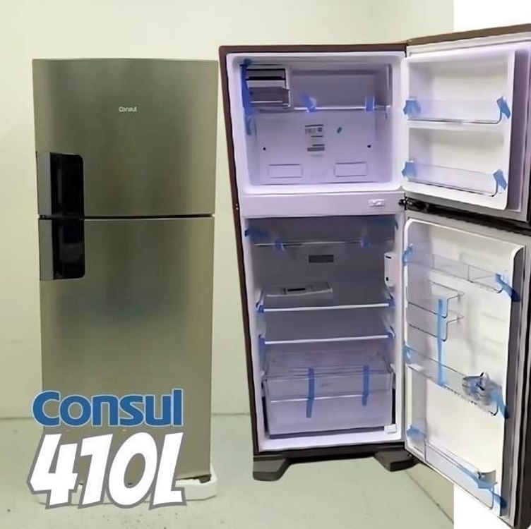 Geladeira Consul Frost Free Duplex com Espaço Flex e Controle Interno de Temperatura 410 litros cor Inox – CRM50FK na Casas Bahia