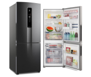 Geladeira Electrolux Frost Free 490L Efficient com AutoSense Inverse Black Inox Look (IB7B) 127v na Amazon