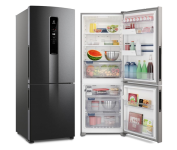 Geladeira Electrolux Frost Free 490L Efficient com AutoSense Inverse Black Inox Look (IB7B) 220V na Amazon