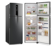 Geladeira Electrolux Frost Free Inverter 390L Efficient AutoSense Duplex Black Inox Look (IF43B) – 127V na Amazon