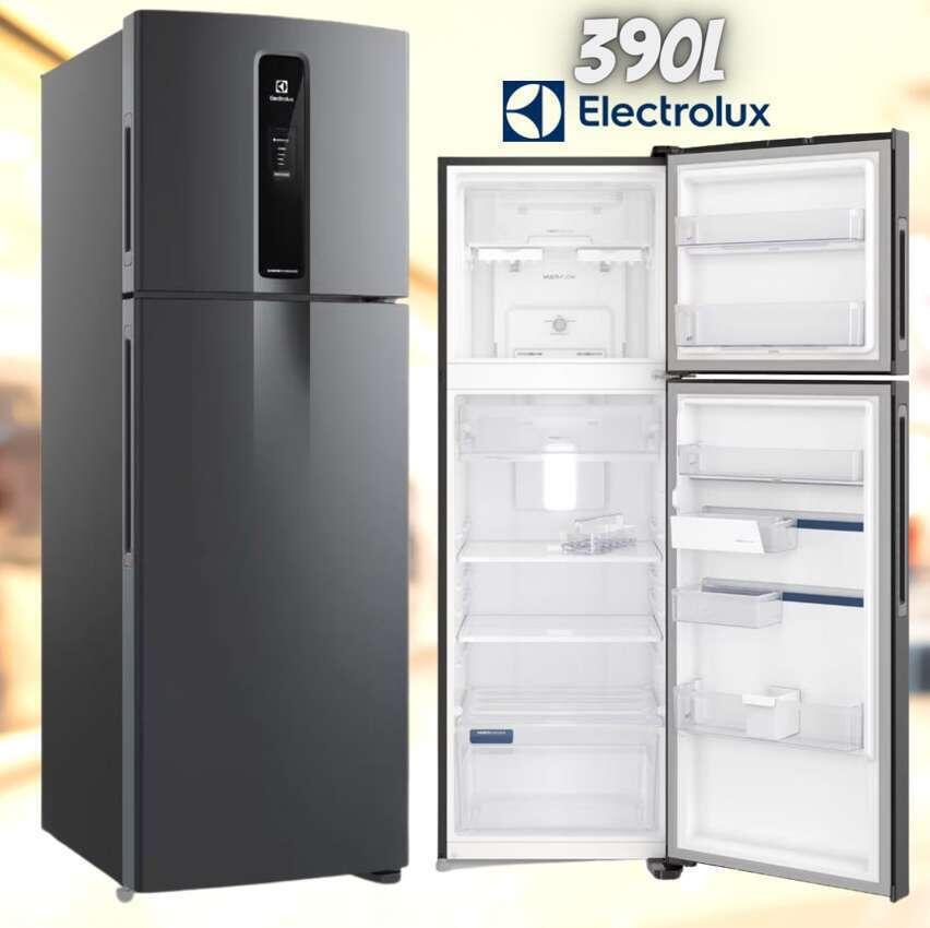 Geladeira Electrolux Frost Free Inverter 390L Efficient AutoSense Duplex Black Inox Look (IF43B) na Magazine Luiza