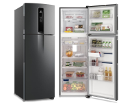Geladeira Electrolux Frost Free Inverter 390L Efficient AutoSense Duplex Black Inox Look (IF43B) na Amazon